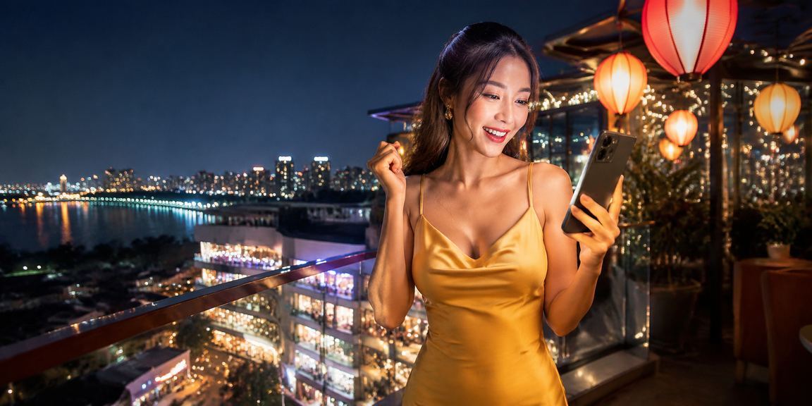 Người chơi tại chợ đêm Hà Nội truy cập casino trực tuyến trên điện thoại di động lúc tối