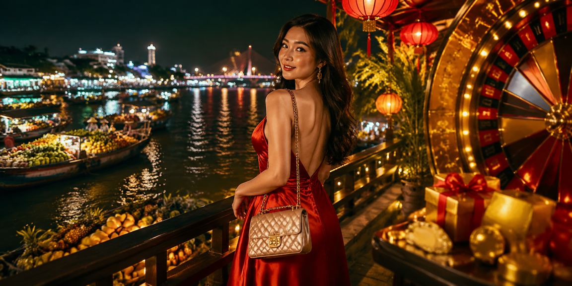 Bàn roulette sang trọng bên bờ sông Mekong gợi cảm giác casino cao cấp